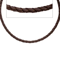 4,1mm Lederkette Kette Halskette Halsschmuck braun 925 Silber 45cm