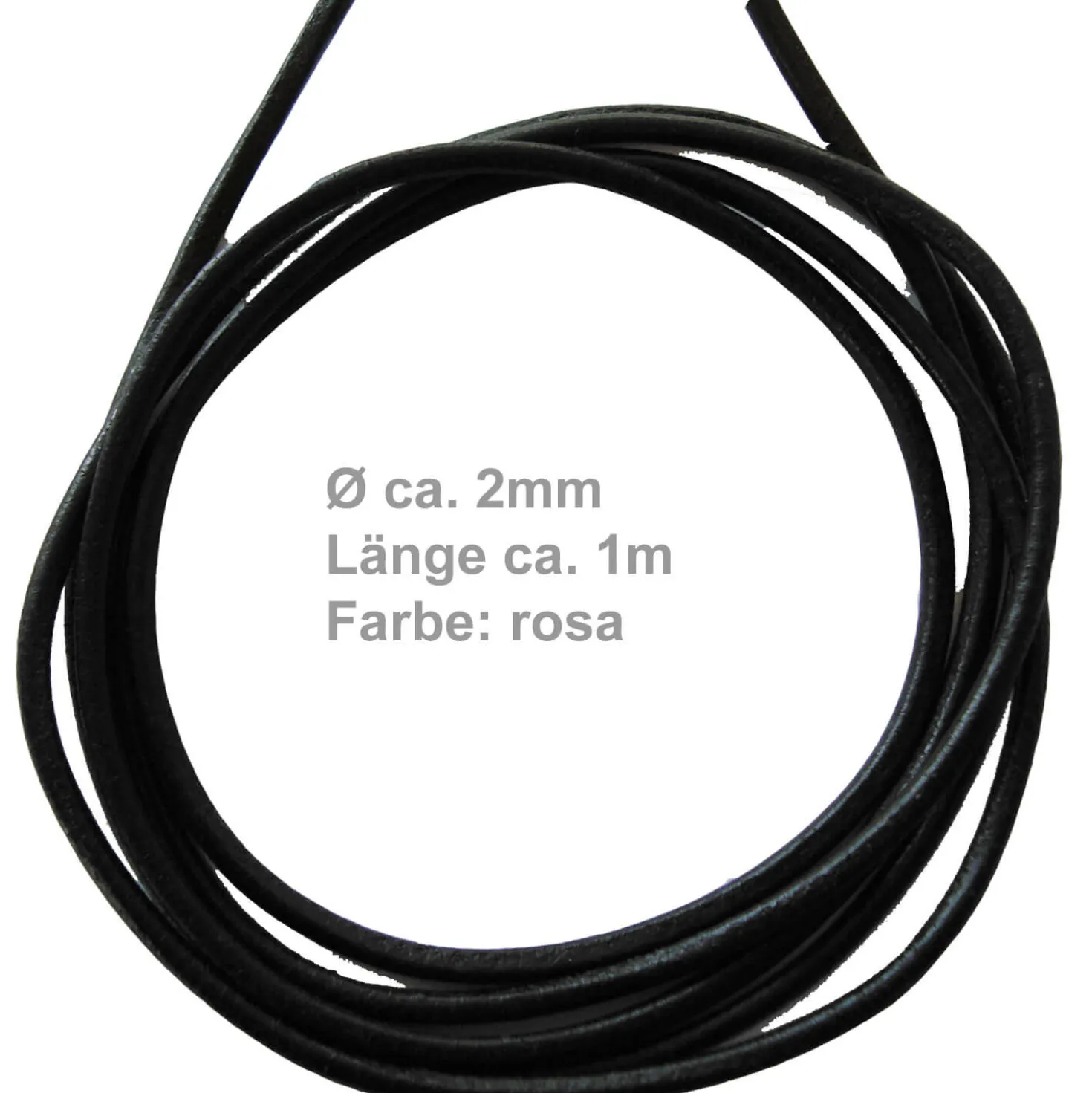 2mm Lederschnur Lederkette aus rosanem Leder Lederschmuck, 100cm
