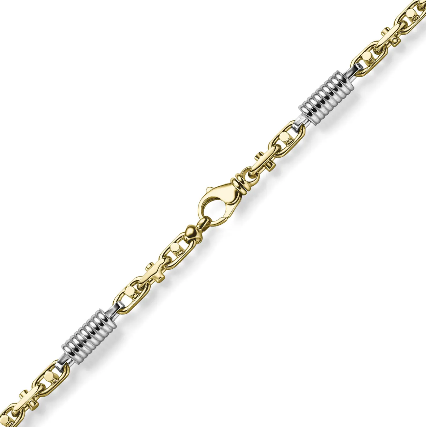 7mm Monte Carlo Armband aus 585 Gold Gelbgold Weißgold massiv bicolor 21cm