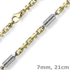 7mm Monte Carlo Armband aus 750 Gold Gelbgold Weißgold massiv bicolor 21cm
