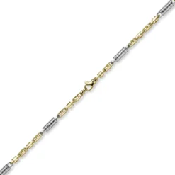5,5mm Monte Carlo Armband 585 Gold Gelbgold Weißgold massiv bicolor 21cm Herren