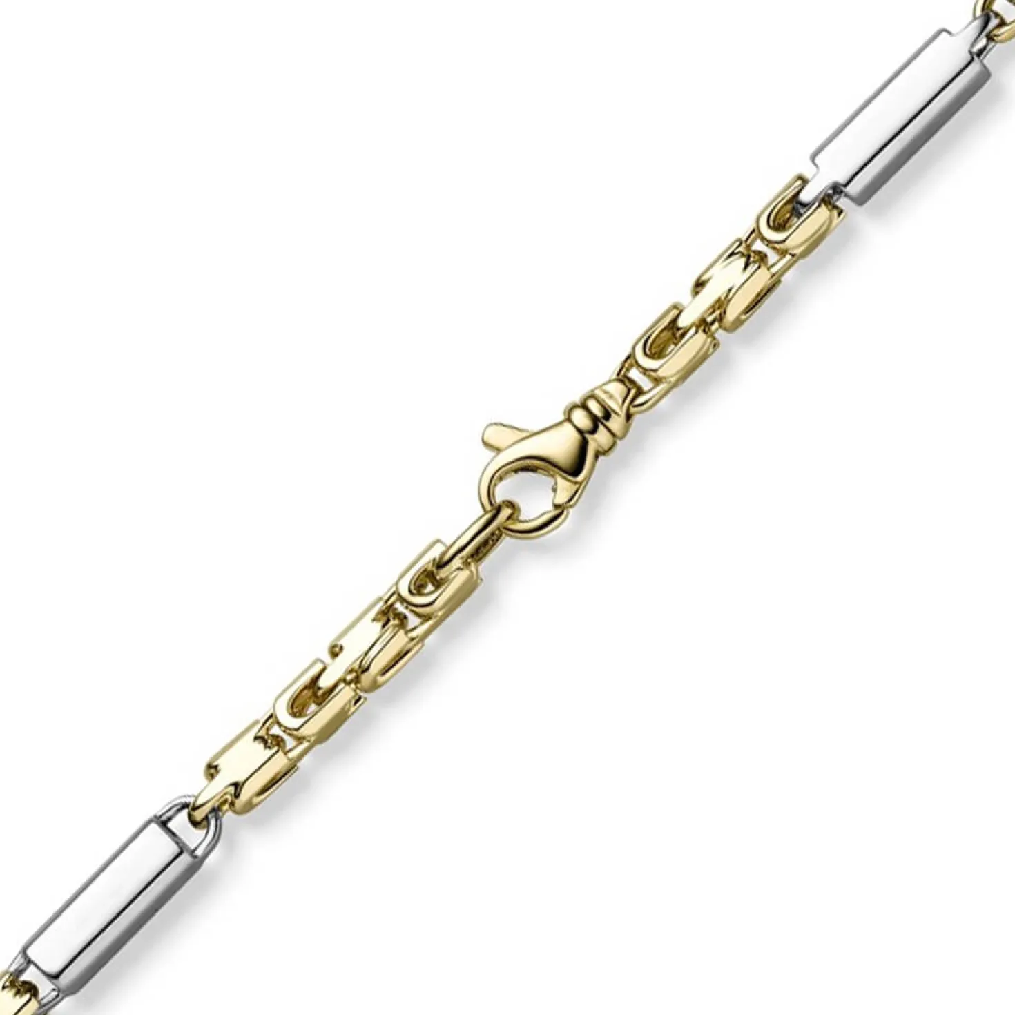 4,5mm Monte Carlo Armband 585 Gold Gelbgold Weißgold massiv bicolor 21cm Herren