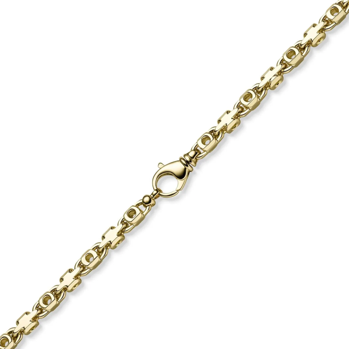 6,5mm Monte Carlo Kette Halskette aus 585 Gold Gelbgold massiv 65cm