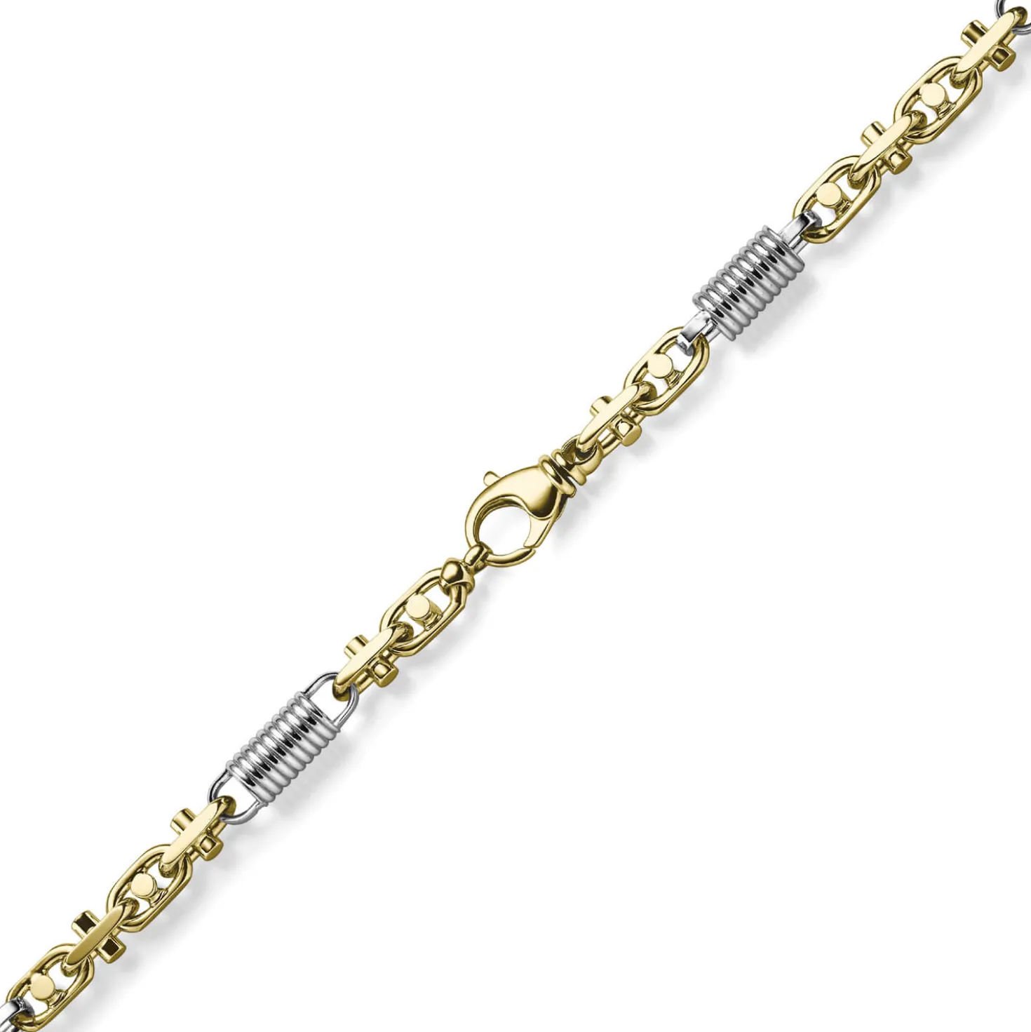 8,5mm Monte Carlo Kette Halskette 585 Gold Gelbgold Weißgold massiv bicolor 70cm