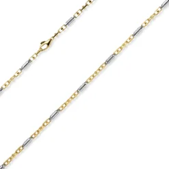 2,5mm Monte Carlo Kette Halskette aus 585 Gold Gelbgold Weißgold massiv 55cm