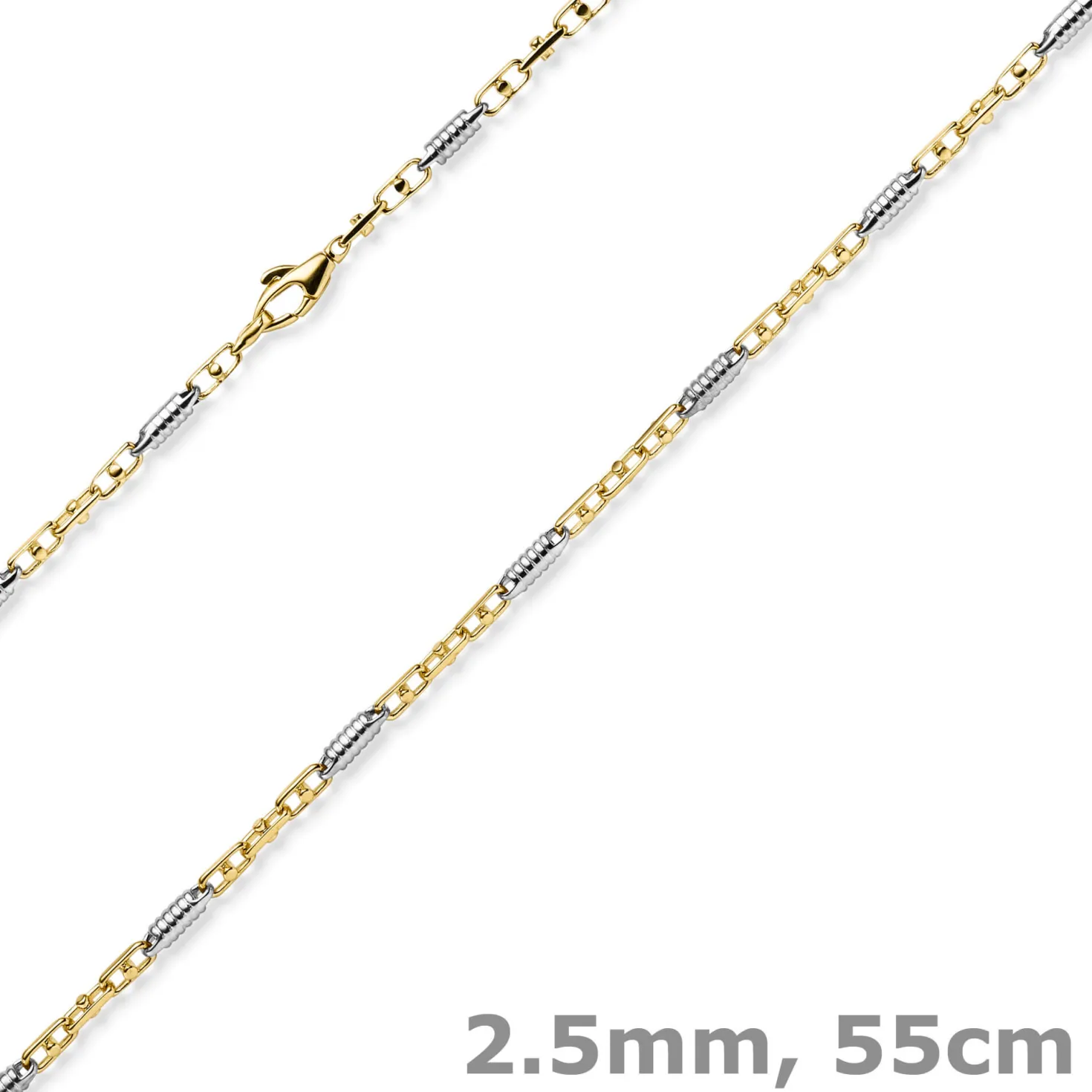 2,5mm Monte Carlo Kette Halskette aus 585 Gold Gelbgold Weißgold massiv 55cm