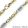 8,5mm Monte Carlo Kette Halskette 750 Gold Gelbgold Weißgold massiv bicolor 50cm
