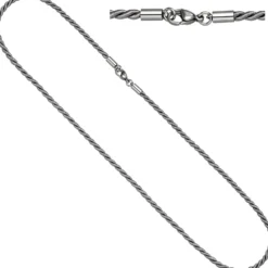 2,9mm Nylonkordel graue Kette aus Edelstahl Halsschmuck, 80cm