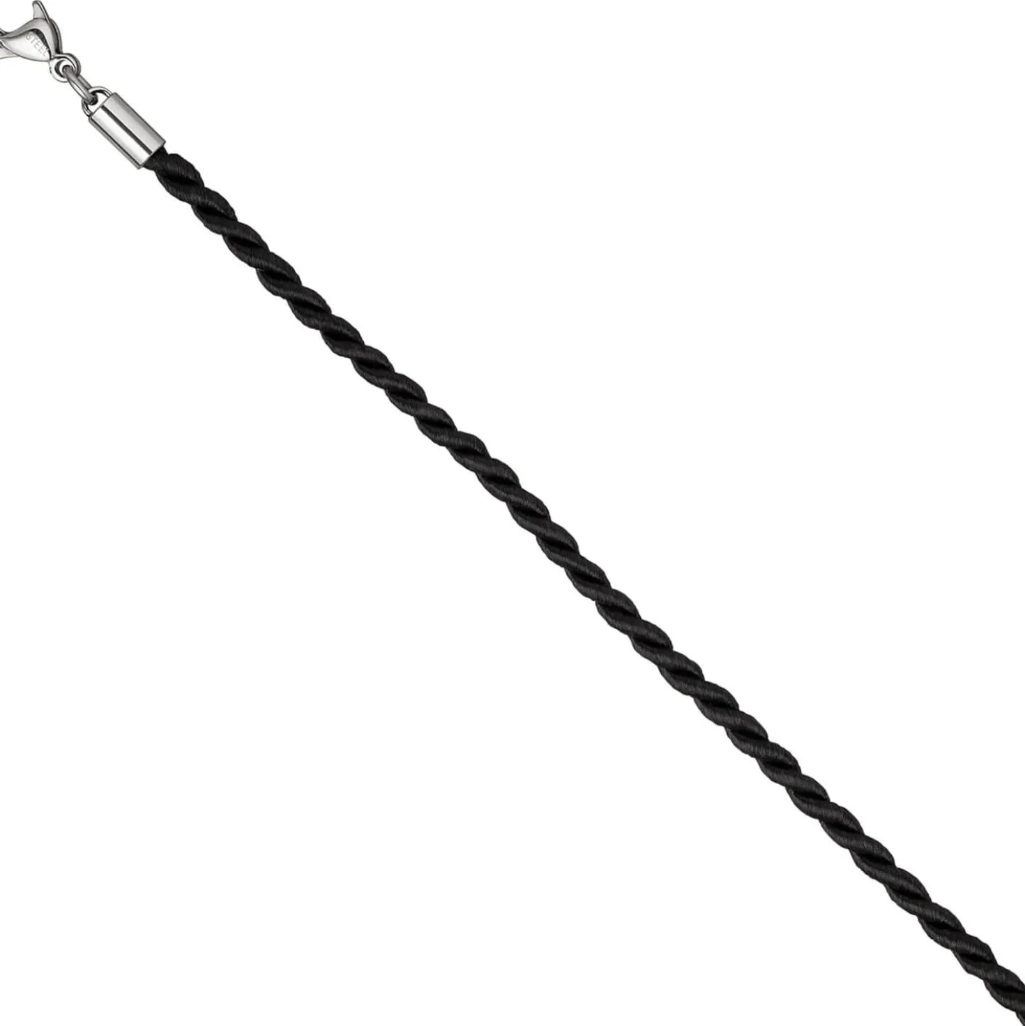 2,9mm Nylonkordel schwarze Kette aus Edelstahl Halsschmuck, 70cm