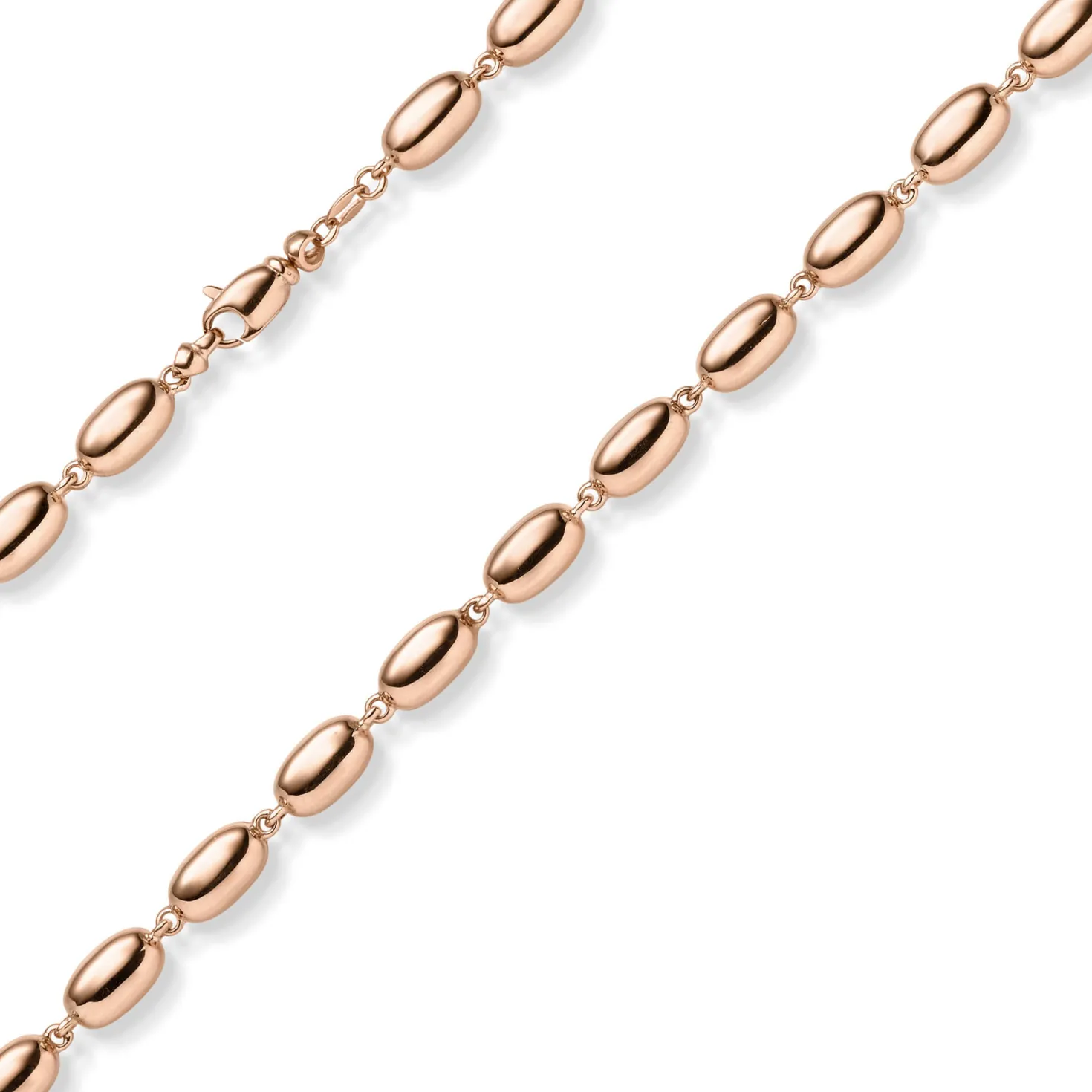 6,5mm Oliven-Kette Halskette Collier aus 585 Gold Rotgold glänzend 45cm