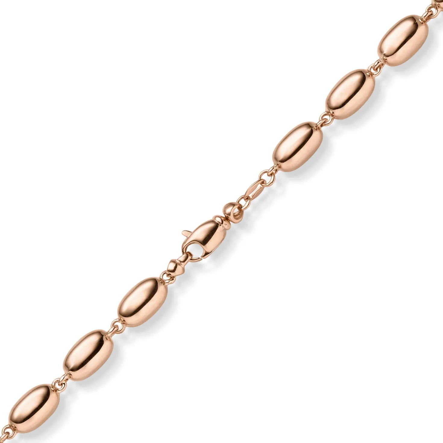 6,5mm Oliven-Kette Halskette Collier aus 585 Gold Rotgold glänzend 45cm