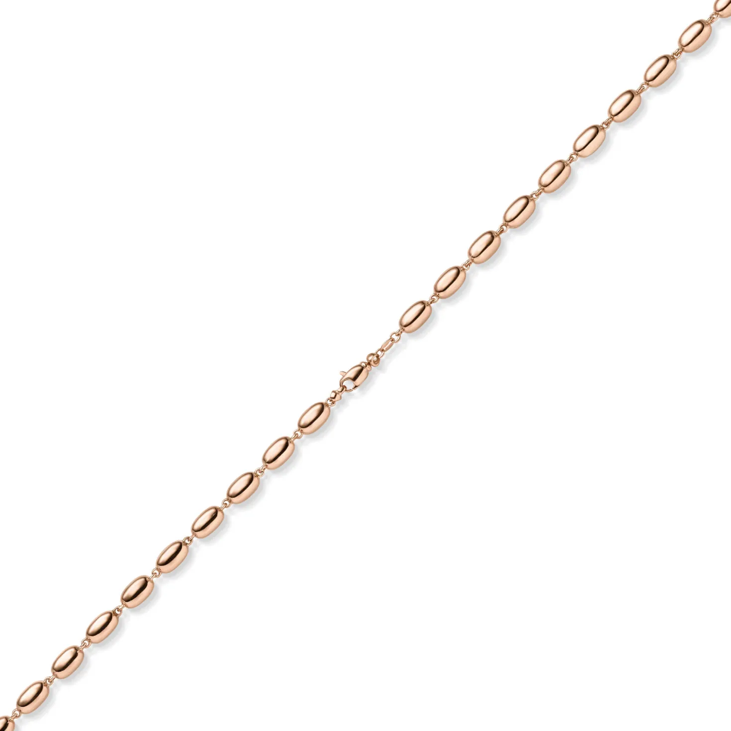 6,5mm Oliven-Kette Halskette Collier aus 585 Gold Rotgold glänzend 45cm