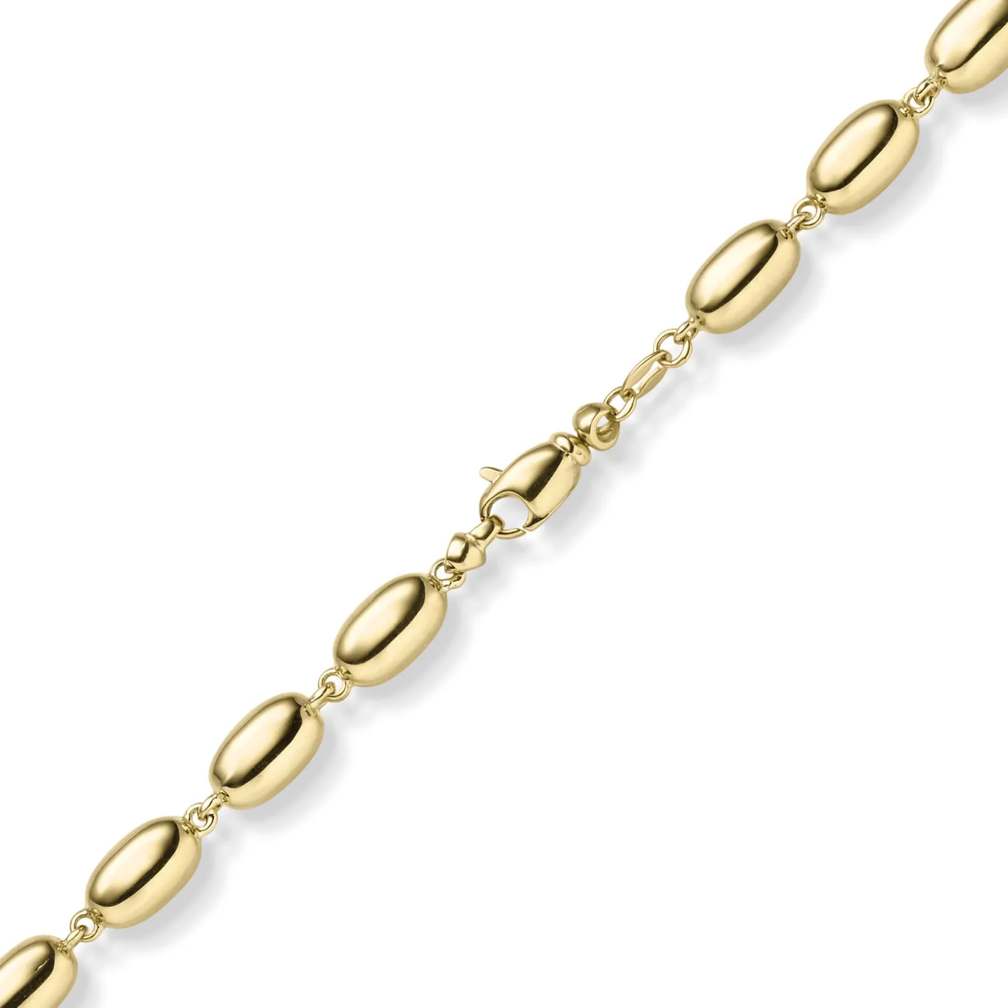 6,5mm Oliven-Kette Halskette Collier aus 585 Gold Gelbgold glänzend 50cm