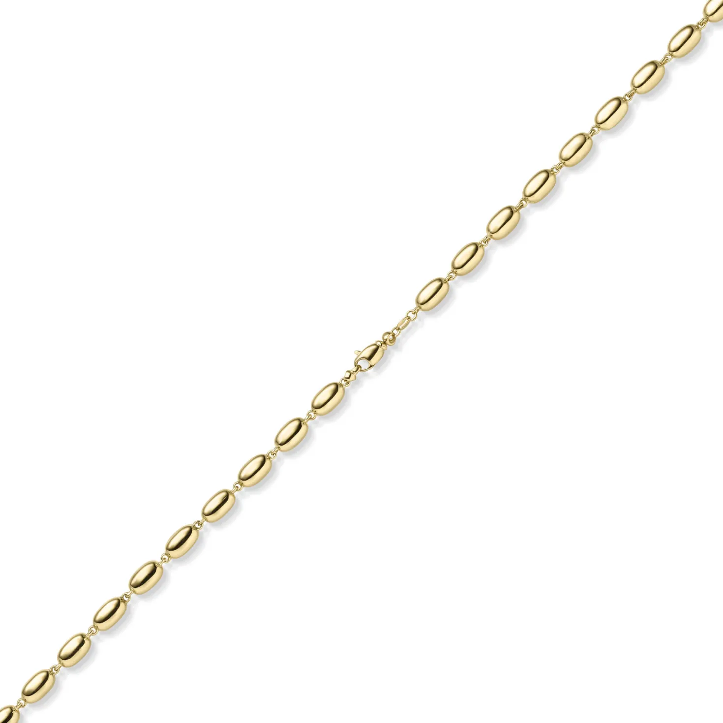 6,5mm Oliven-Kette Halskette Collier aus 585 Gold Gelbgold glänzend 50cm