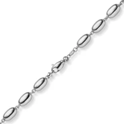 6,5mm Oliven-Kette Halskette Collier aus 585 Gold Weißgold glänzend 45cm