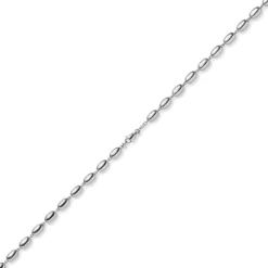 6,5mm Oliven-Kette Halskette Collier aus 585 Gold Weißgold glänzend 45cm