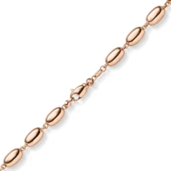 6,5mm Oliven-Kette Halskette Collier aus 585 Gold Rotgold glänzend 50cm