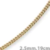 2,5mm Panzerarmband Armband Armkette, 750 Gold Gelbgold, 19cm, Unisex