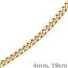 4mm Panzerarmband Armband Armkette, 750 Gold Gelbgold, 19cm, Unisex
