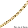 4mm Panzerarmband Armband Armkette, 585 Gold Gelbgold, 21cm, Unisex