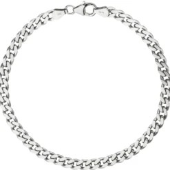4,6mm Panzer-Armband Armkette Armschmuck aus 925 Silber rhodiniert 21cm Herren