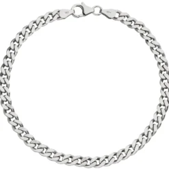 4,6mm Panzer-Armband Armkette Armschmuck aus 925 Silber rhodiniert 21cm Herren
