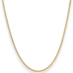 1,7mm Panzerkette Collier Halskette aus 750 Gold Gelbgold 45cm mit Zwischenöse