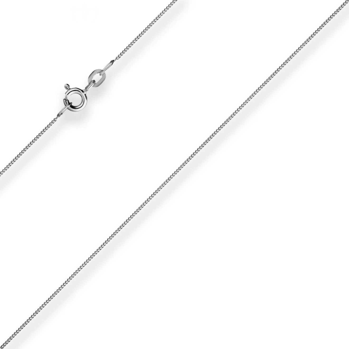 0,8mm Panzerkette Collier Halskette aus 585 Gold Weißgold 42cm