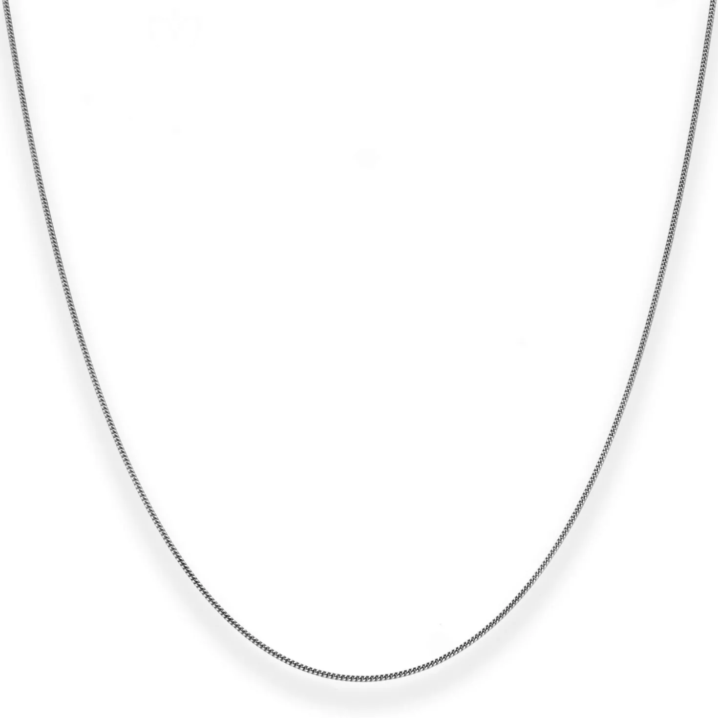 0,8mm Panzerkette Collier Halskette aus 585 Gold Weißgold 42cm
