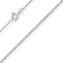 1,4mm Panzerkette Collier Halskette aus 585 Gold Weißgold 42cm mit Zwischenöse