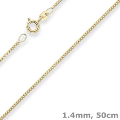 1,4mm Panzerkette Collier Halskette aus 333 Gold Gelbgold 50cm mit Zwischenöse