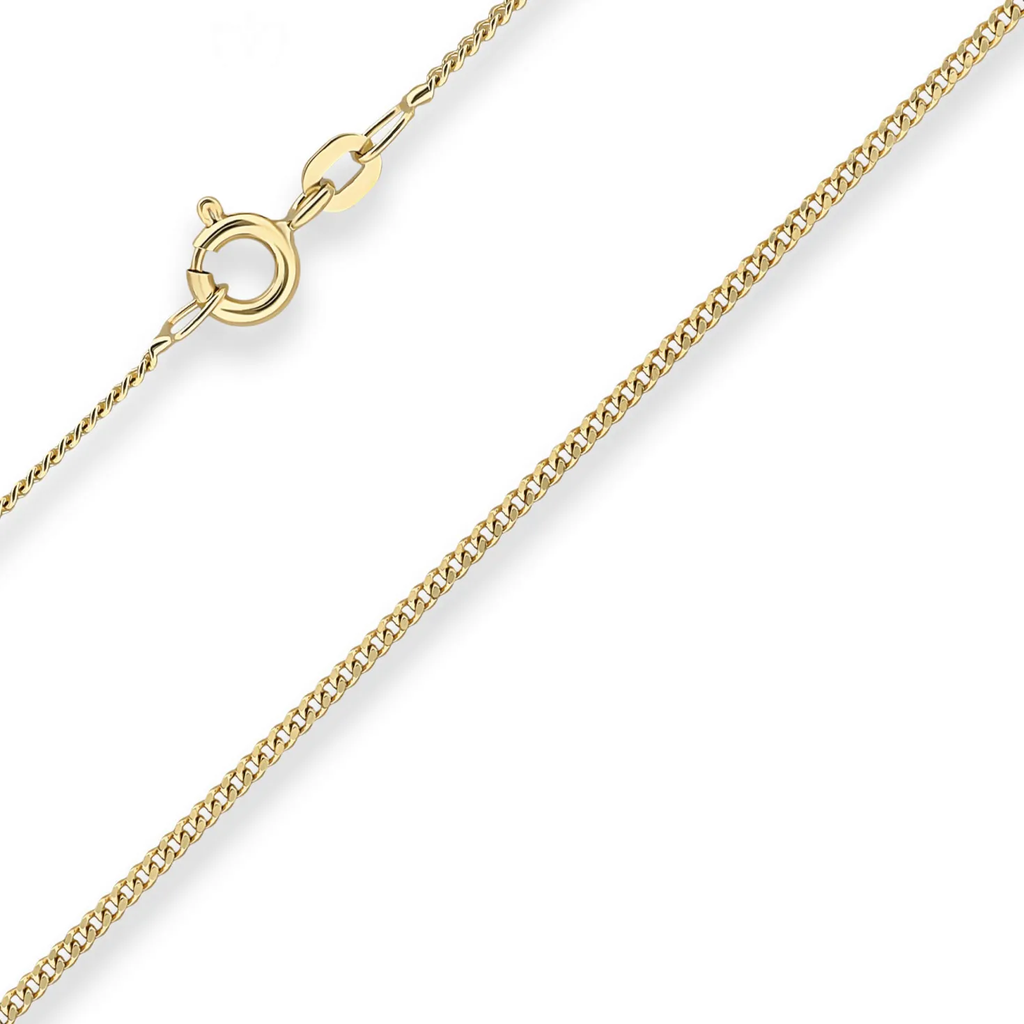 1,4mm Panzerkette Collier Halskette aus 333 Gold Gelbgold 38cm mit Zwischenöse
