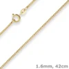 1,6mm Panzerkette Collier Halskette aus 585 Gold Gelbgold 42cm mit Zwischenöse