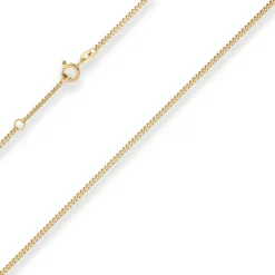 1,7mm Panzerkette Collier Halskette aus 585 Gold Gelbgold 38cm mit Zwischenöse