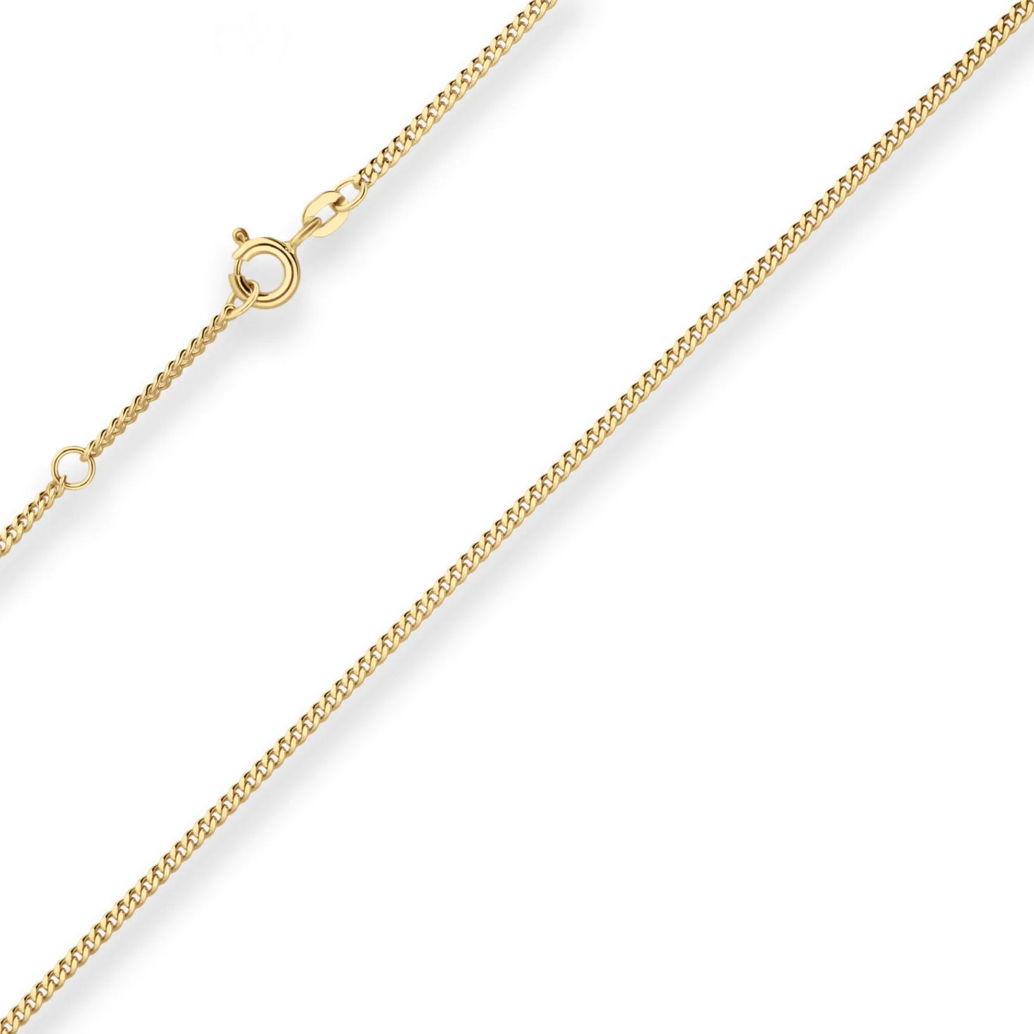 1,7mm Panzerkette Collier Halskette aus 585 Gold Gelbgold 38cm mit Zwischenöse