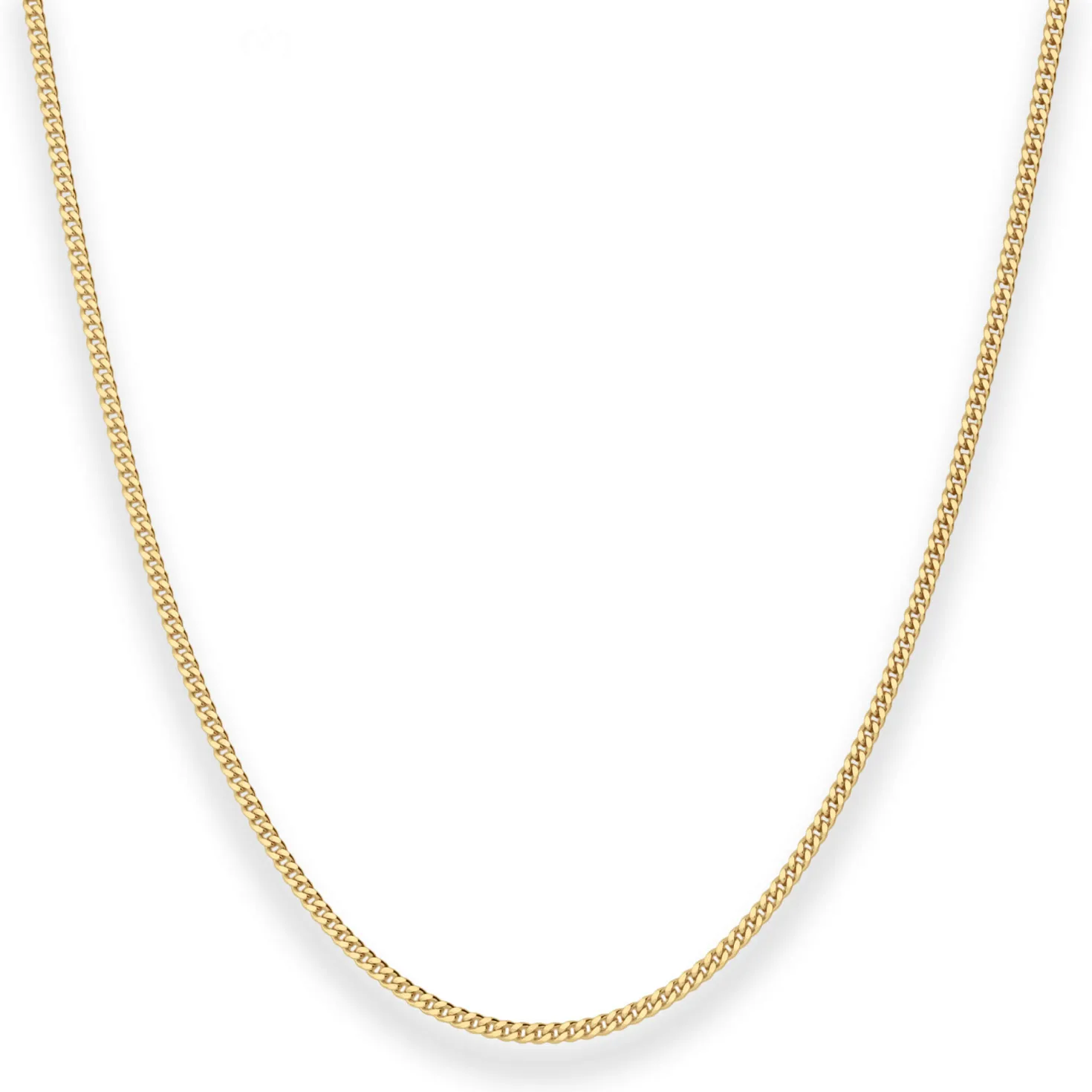 1,7mm Panzerkette Collier Halskette aus 585 Gold Gelbgold 38cm mit Zwischenöse