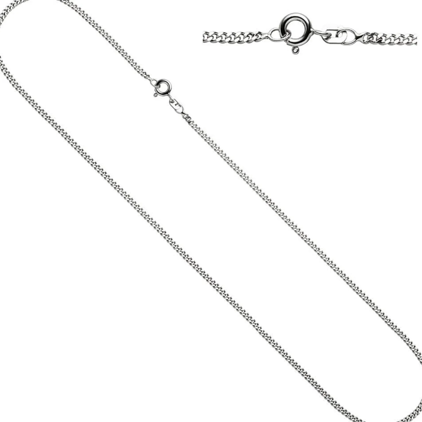 1,7mm Panzerkette Collier Halskette 925 Silber glänzend Damen, 42cm