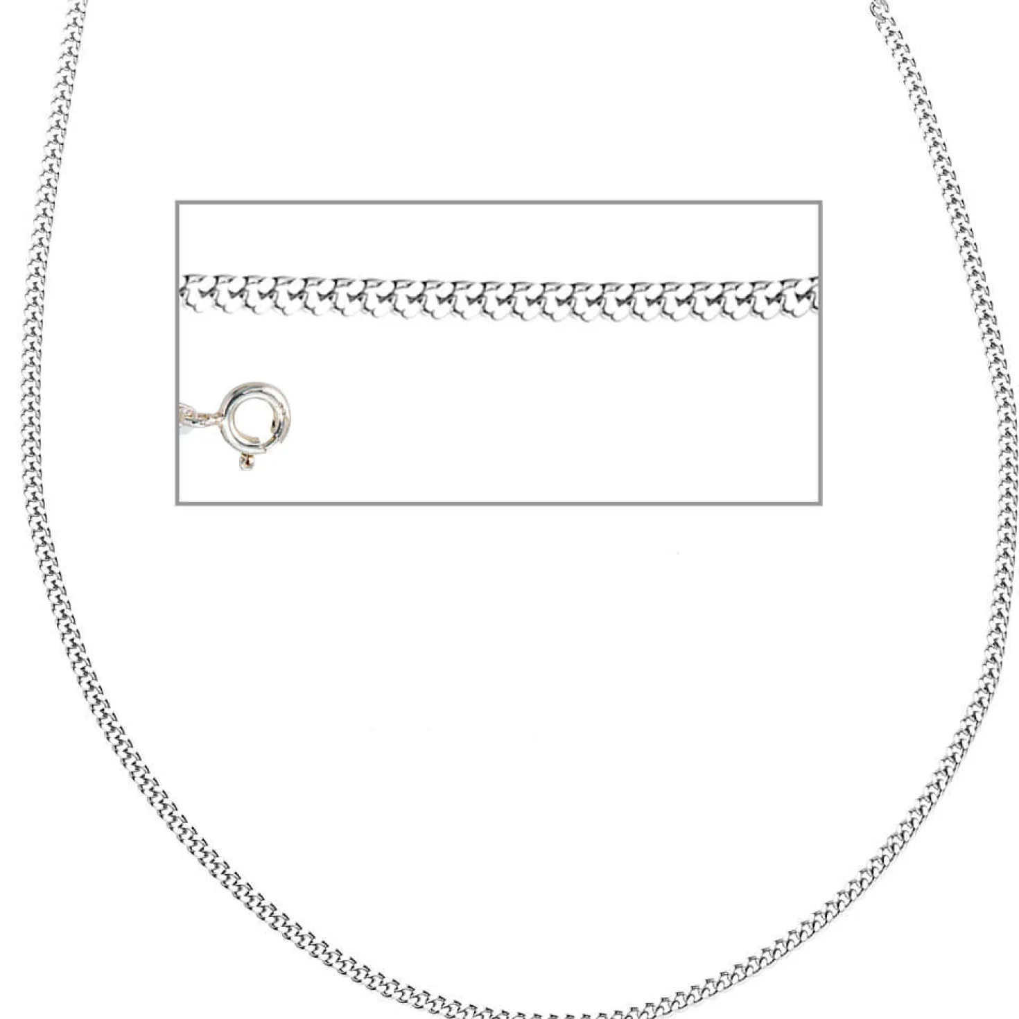 2mm Panzerkette Collier Halskette 925 Silber glänzend Damen, 50cm
