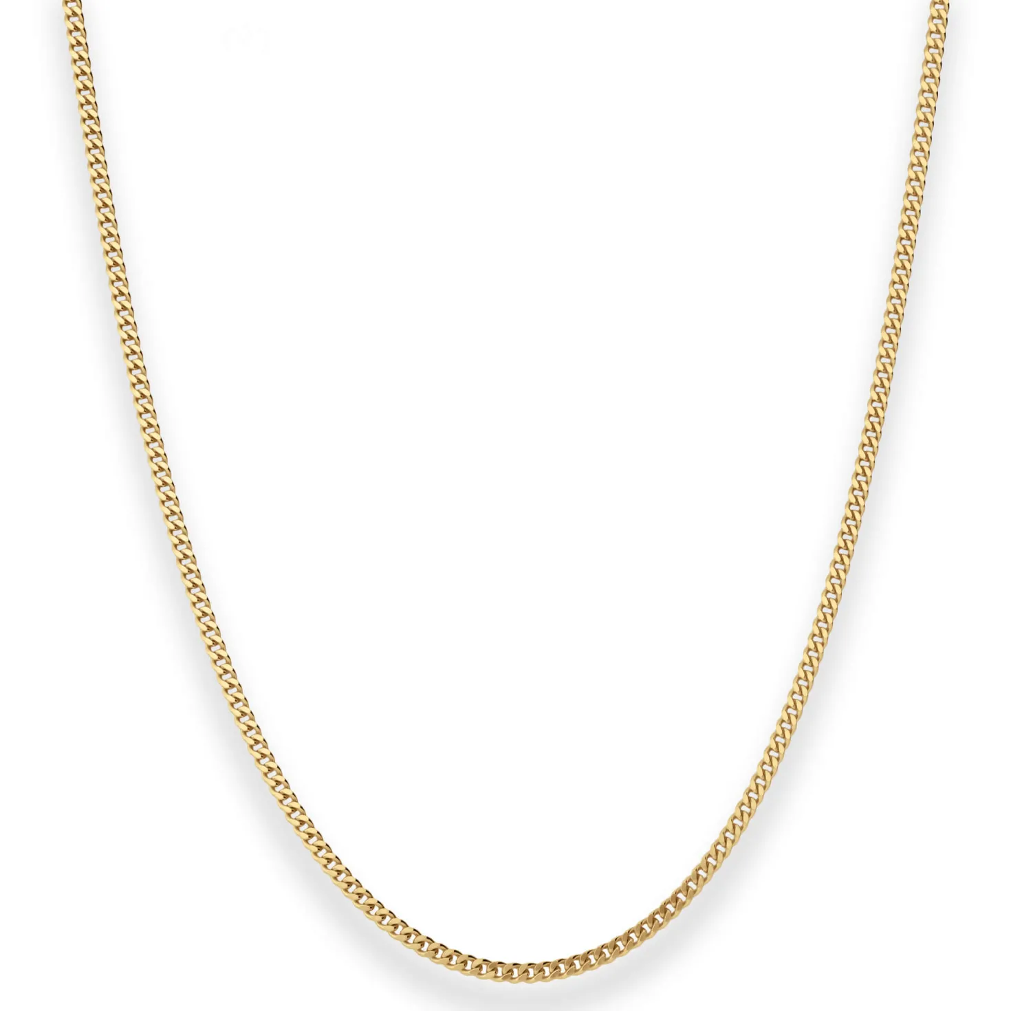 2,1mm Panzerkette Goldkette Collier Halskette aus 750 Gold Gelbgold 70cm