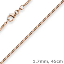 1,7mm Panzerkette Goldkette Collier Halskette aus 750 Gold Rotgold 45cm