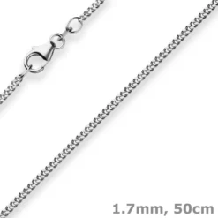 1,7mm Panzerkette Goldkette Collier Halskette aus 750 Gold Weißgold 50cm