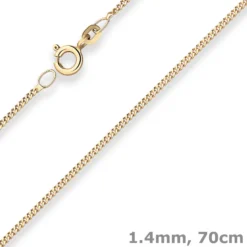 1,4mm Panzerkette Goldkette Collier Halskette aus 585 Gold Gelbgold 70cm