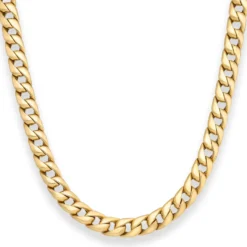 7,6mm Panzerkette Goldkette Collier Halskette aus 375 Gold Gelbgold 50cm