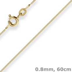 0,8mm Panzerkette Goldkette Collier Halskette aus 333 Gold Gelbgold 60cm