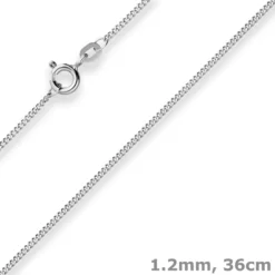 1,2mm Panzerkette Goldkette Collier Halskette aus 585 Gold Weißgold 36cm