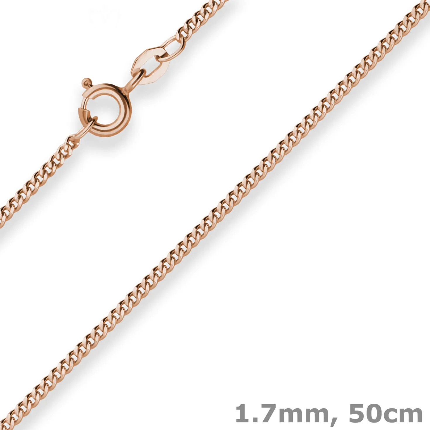 1,7mm Panzerkette Goldkette Collier Halskette aus 585 Gold Rotgold 50cm