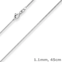 1,1mm Panzerkette Goldkette Collier Halskette aus 375 Gold Weißgold 45cm