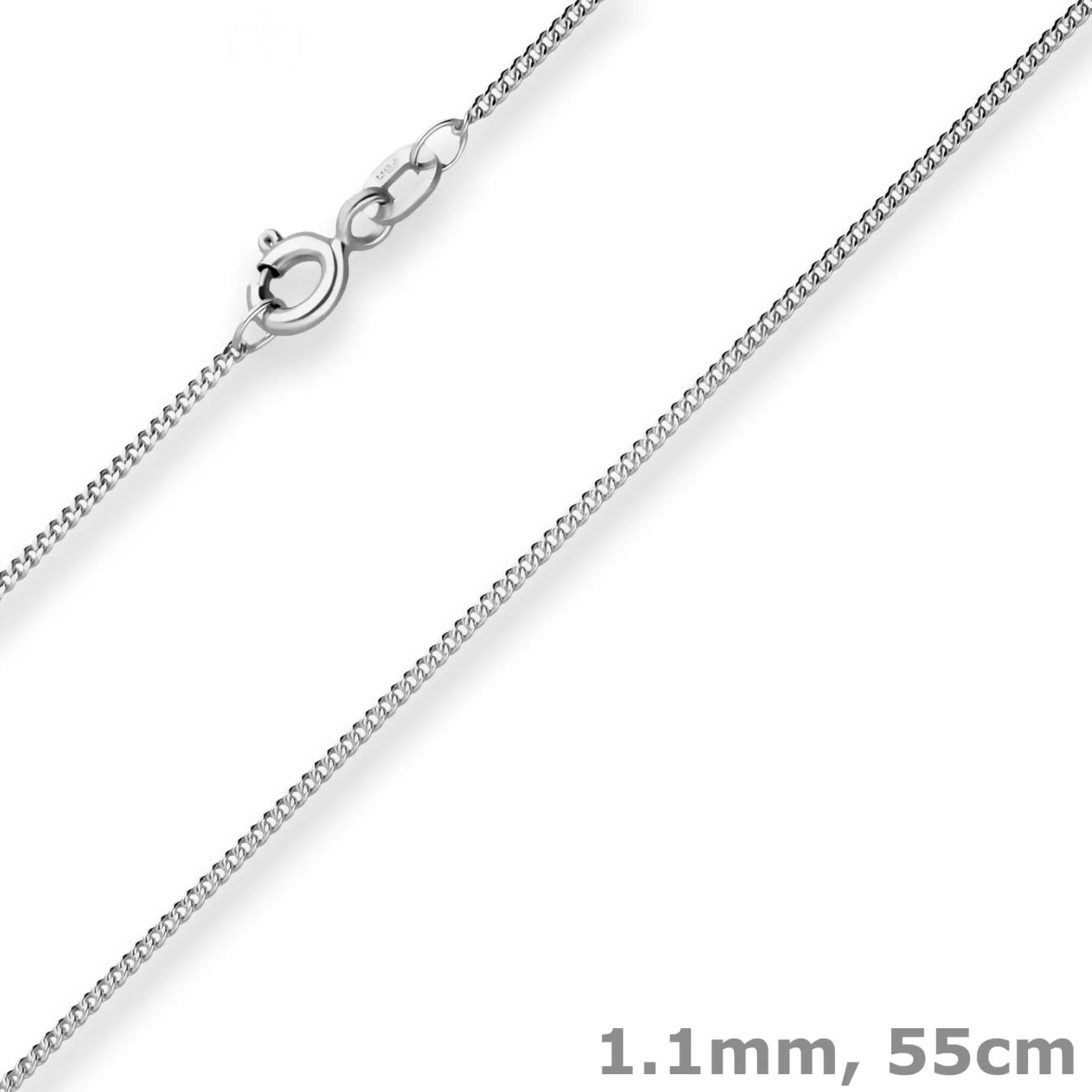 1,1mm Panzerkette Goldkette Collier Halskette aus 585 Gold Weißgold 55cm