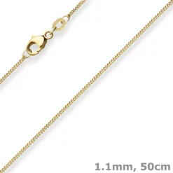 1,1mm Panzerkette Goldkette Collier Halskette aus 750 Gold Gelbgold 50cm