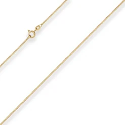 1,2mm Panzerkette Goldkette Collier Halskette aus 585 Gold Gelbgold 38cm